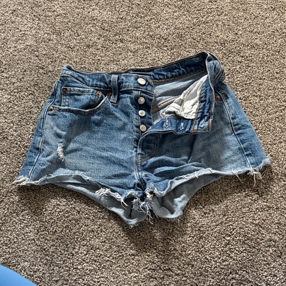 Levi's Distressed Blue Jean Shorts